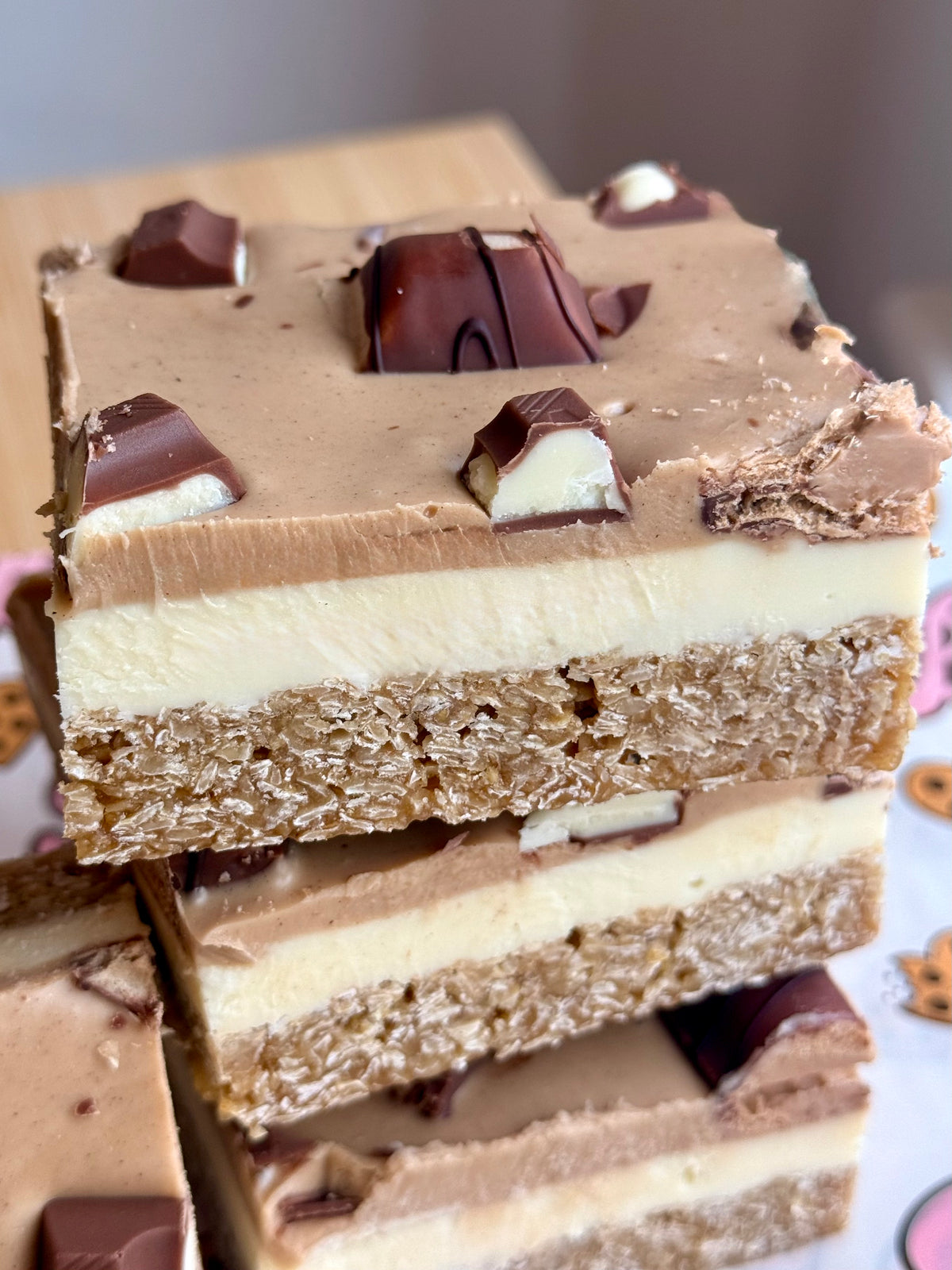 Kinder & white Chocolate flapjack