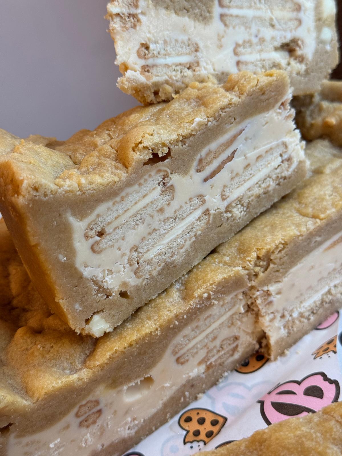 Custard Cream cookie pie slice featuring that famous spread!